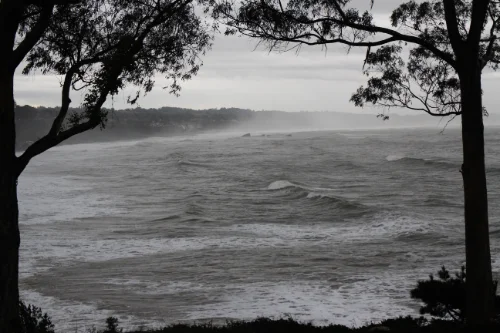 battered by wind, rain, and waves